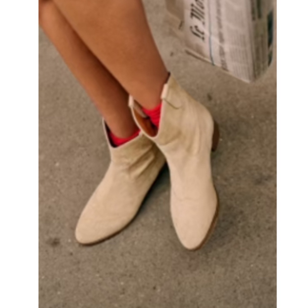 Sezane Billie Low Ankle Boots Mastic - Size 35